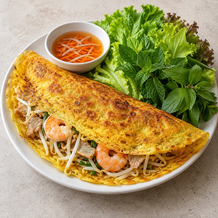 Vietnamese bánh xèo savory pancake